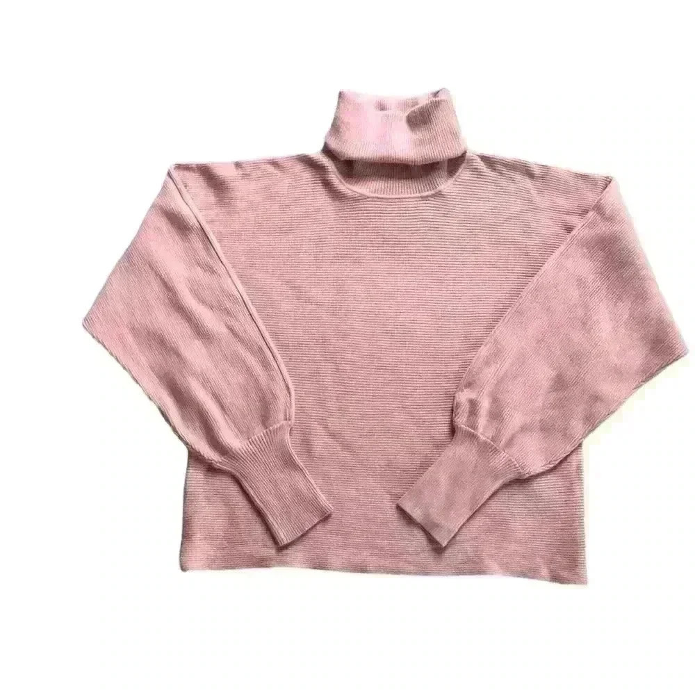 Olive & Oak NWT Turtleneck Ribbed Sweater Winter Blush Size M